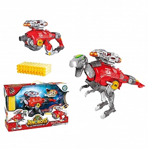Трансформер Dinobots 2в1 робот-бластер, красный (Junfa Toys, SB379)